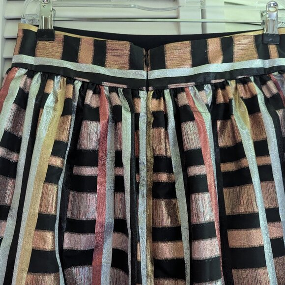Sezane NWT metallic plaid midi skirt | Womens 40 S/M - Picture 5 of 5